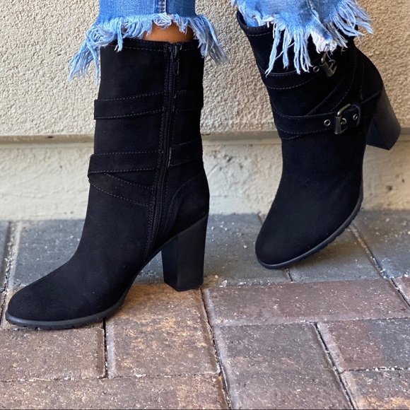 Genuine Suede Engineer Block Heeled Combat Boots - Picture 8 of 16